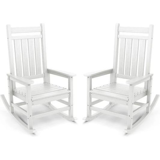 Angduo Outdoor Rocking Chair HDPE All Weather Porch Rocker