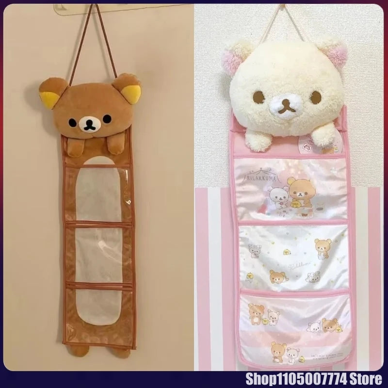 NONECN Kawaii Rilakkumas Wall Hanging Storage Bag Door Organizer