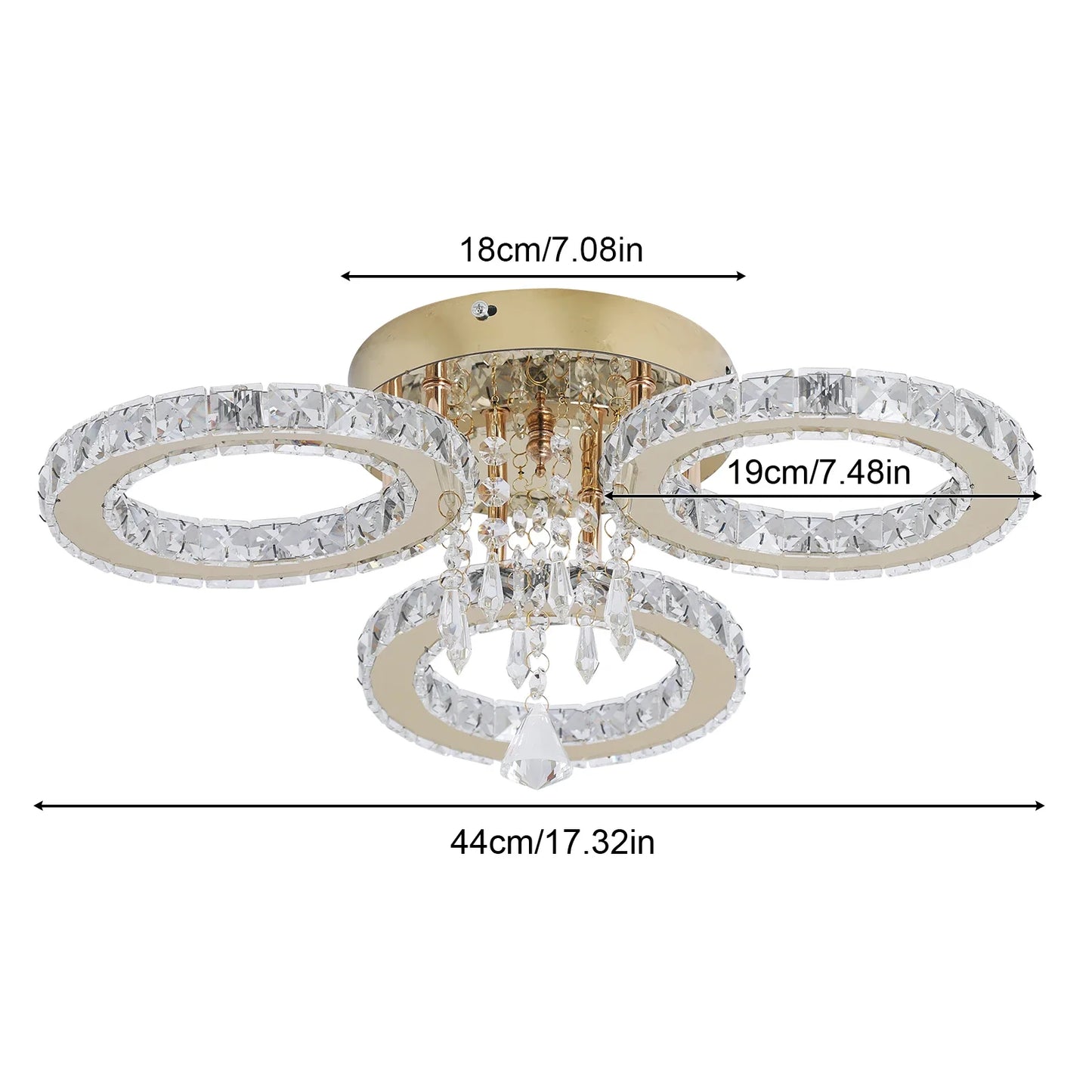 Led Crystal Ceiling Light Chandelier For Living Room Dining
