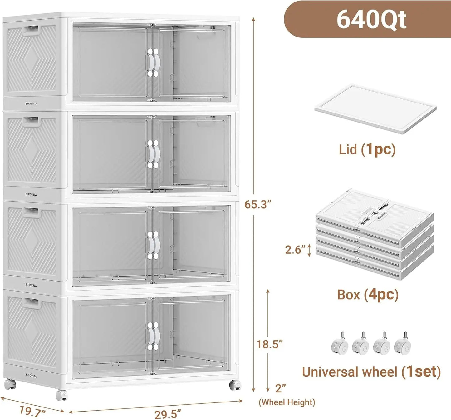 XMSJ Stackable Storage Bins With Lid for Closet Organizers