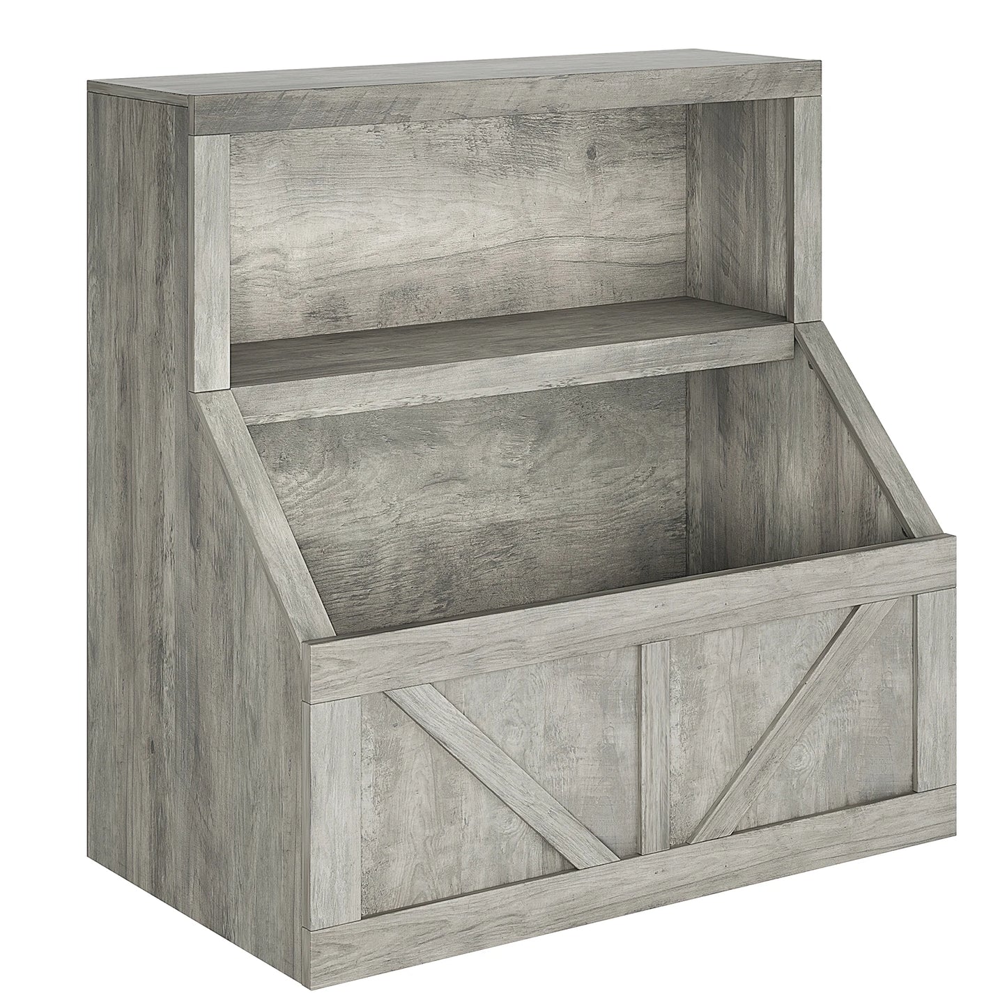 Kids Wooden Toy Storage Organizer With Cubby Bookshelf