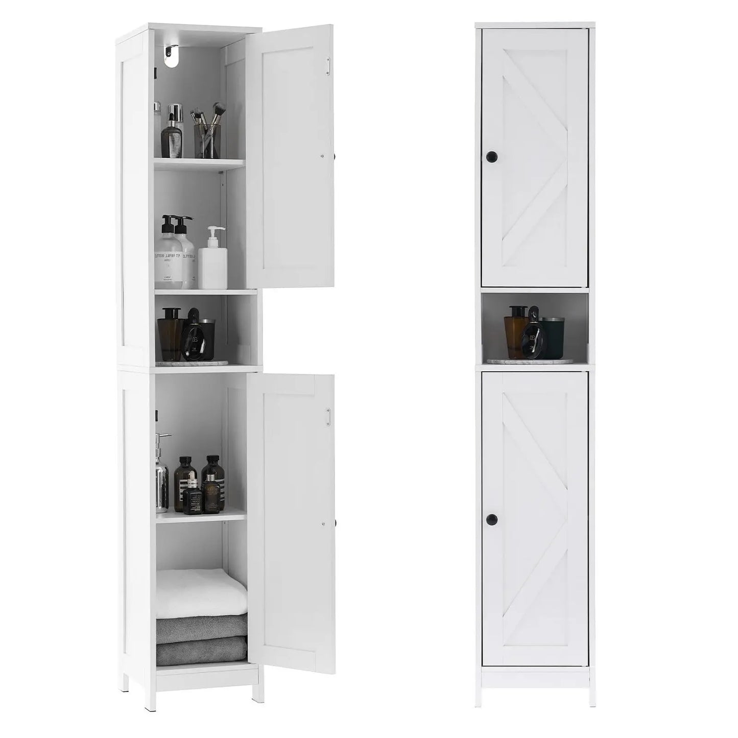 HiMISS Anti-Tip Bathroom Storage Cabinet With Adjustable Shelves