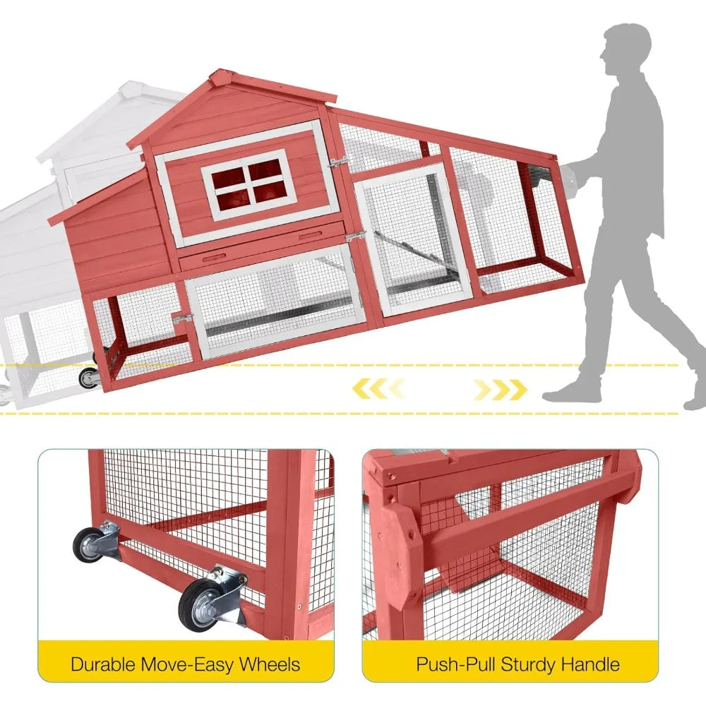 Certa Chicken Coop Outdoor With Wheels Hen House Wood Run