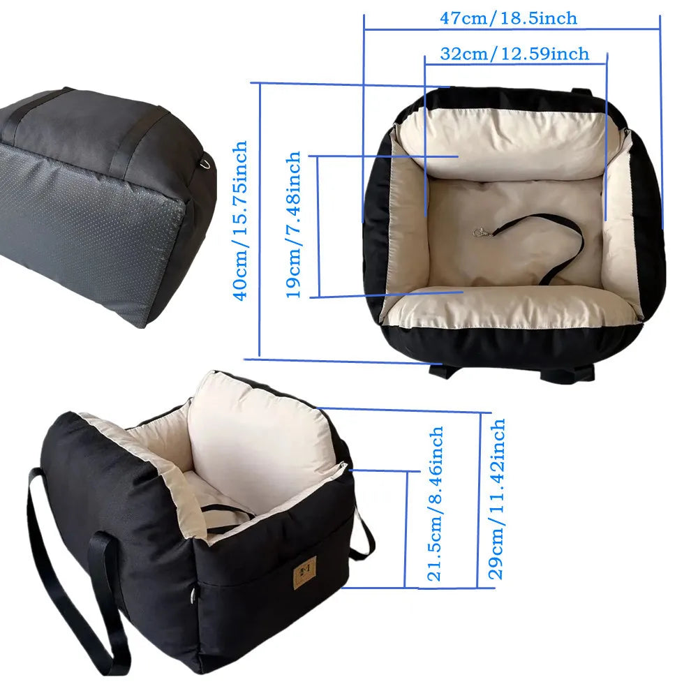 Four Season Dog Car Seat With Safety Belt Universal Pet Cushion