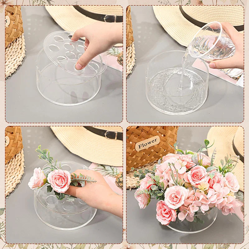 12-Hole Circular Acrylic Decorative Vase for Weddings and Parties