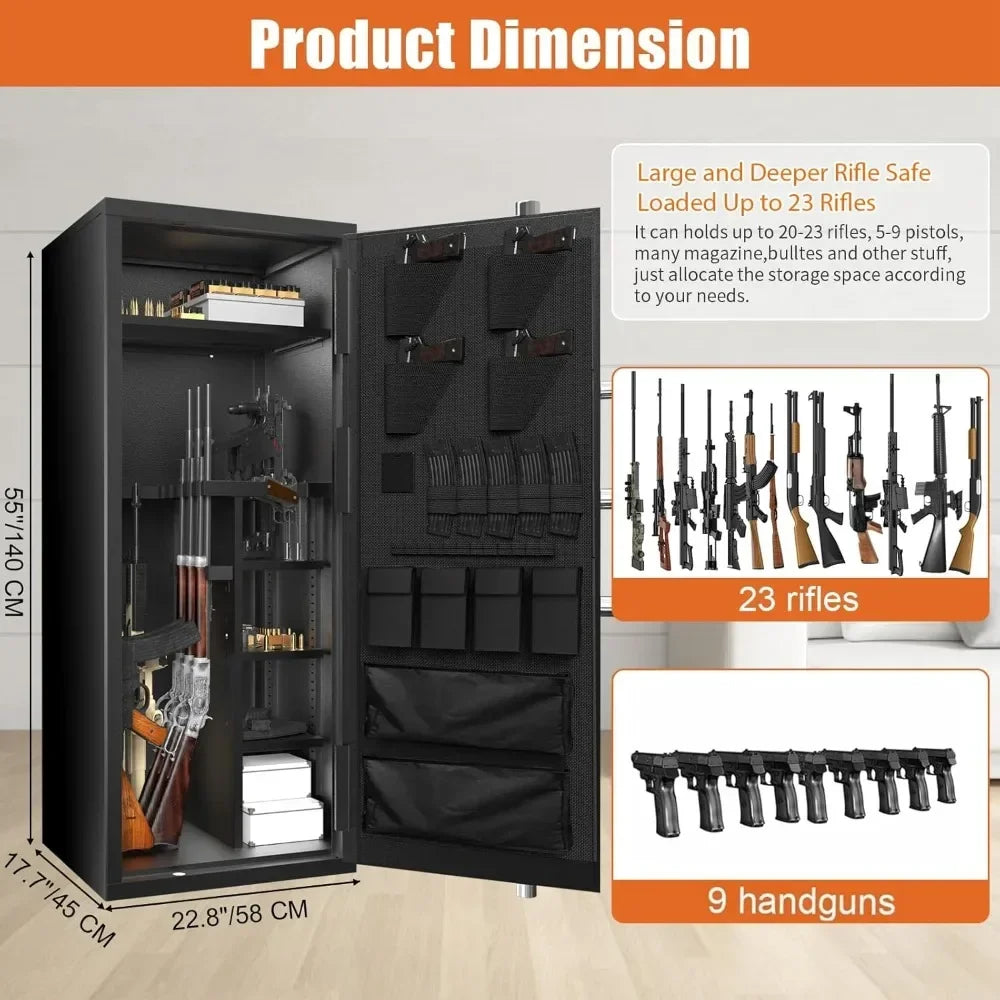 Hign Concerned Large Capacity Gun Safe with Pistol Rack