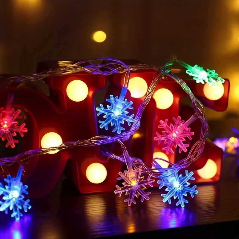 LED Snowflake Curtain Lights Fairy String Lights For Home