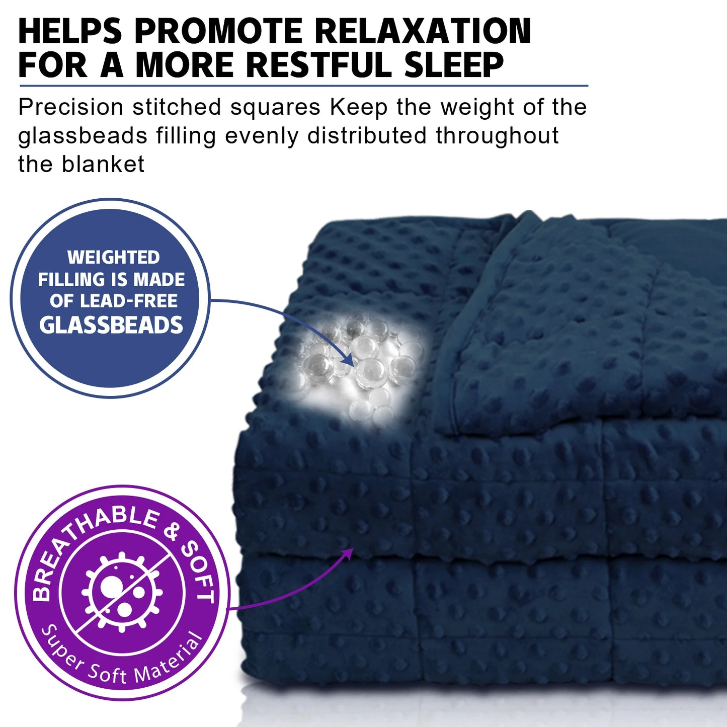 Huloo Sleep Weighted Minky Blanket Throw For All Season Use