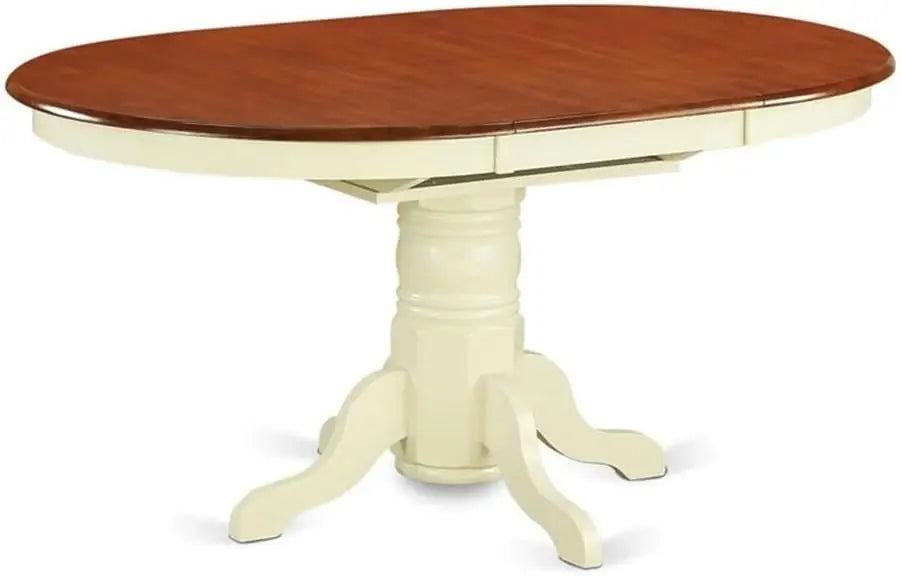 DAFIFY Oval Dining Table With Butterfly Leaf And Pedestal Base