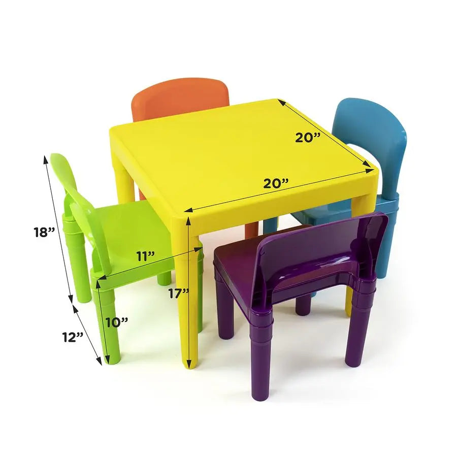 XMSJ Kids Table and 4 Chair Set for Toddler Playtime
