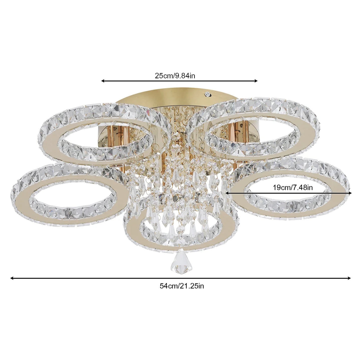 Led Crystal Ceiling Light Chandelier For Living Room Dining