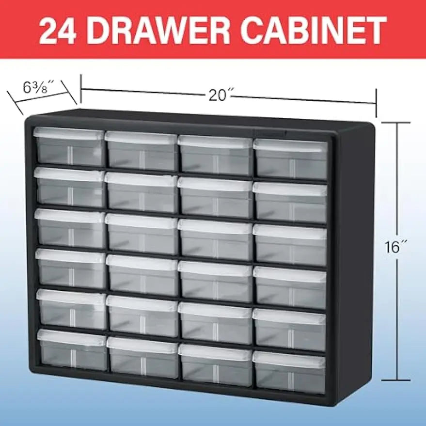 24 Drawer Plastic Storage Cabinet For Garage And Workshop Organization
