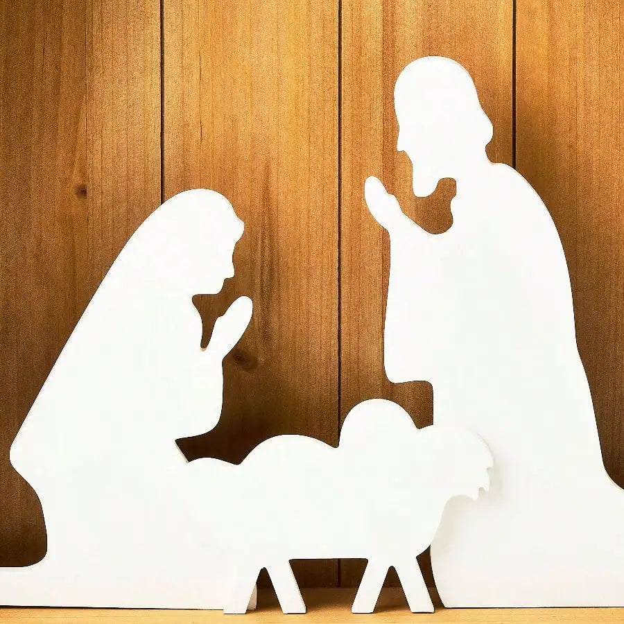 HandcraftedPremiumWooden Nativity Figurines Display Decor For Christmas Home Sanctuary