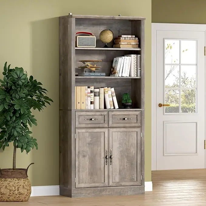 HUANZHUANG Set of 2 Bookshelves with Adjustable Shelves