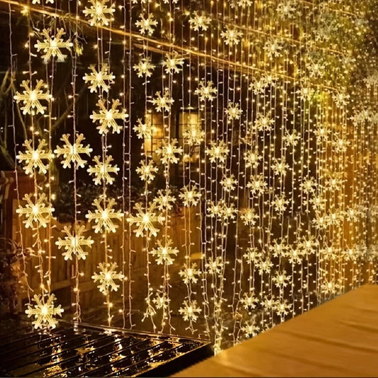 LED Snowflake Curtain Lights Fairy String Lights For Home