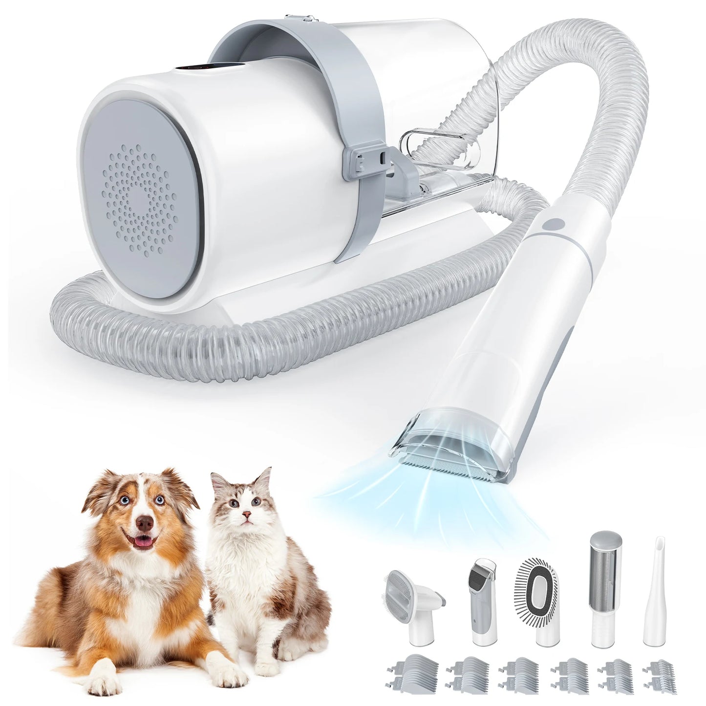 Pet Grooming Vacuum Kit With Cordless Low Noise Clippers For Cats