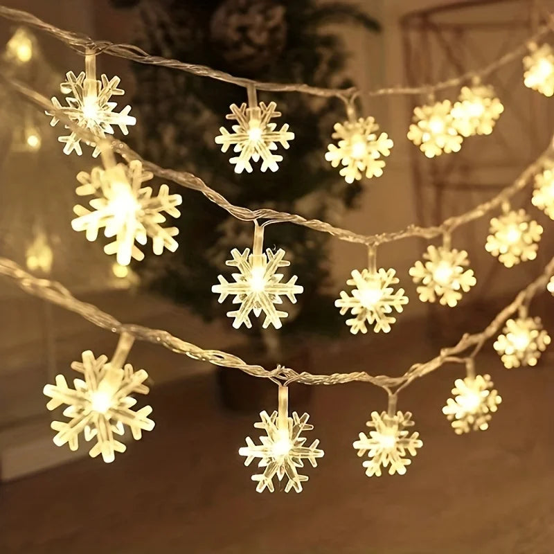 LED Snowflake Curtain Lights Fairy String Lights For Home