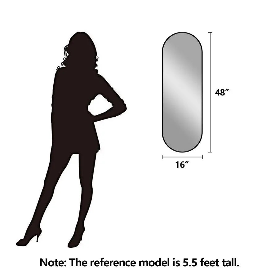 Full Length Mirror With Metal Frame Wall Mounted Dressing Mirror