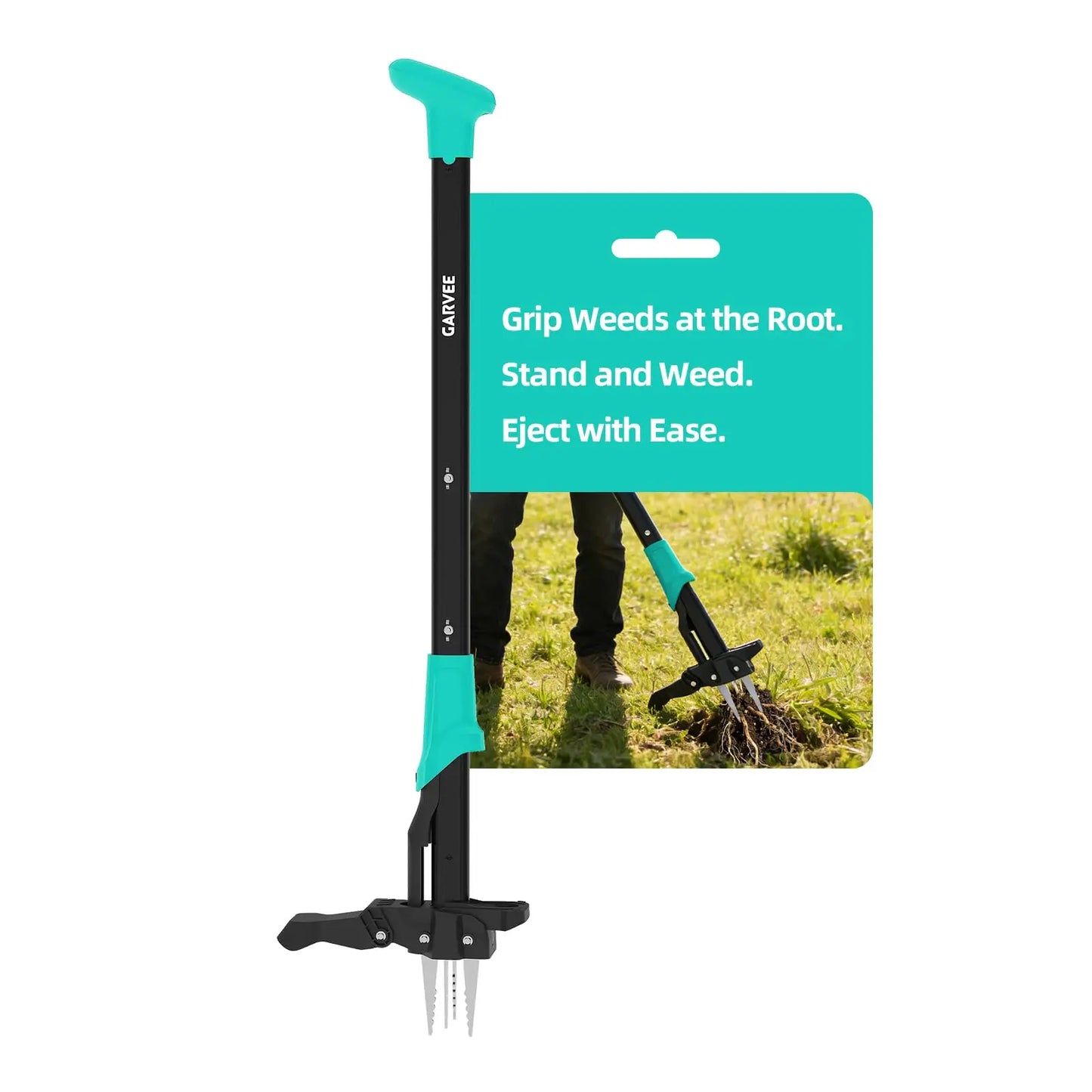 HiMISS Stand Up Weed Puller With Long Handle 4Claw