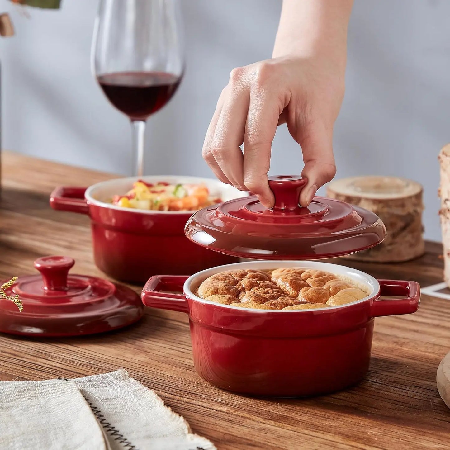 Ceramic Casserole Set Of 4 Oven Microwave Dishwasher Safe
