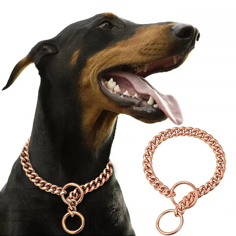Stainless Steel Chain Collar For Dogs Cuban Link Durable