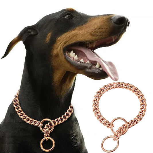 Stainless Steel Chain Collar For Dogs Cuban Link Durable