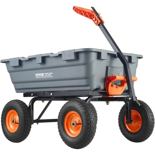 XMSJ 1200 Pound Garden Tipping Cart With Durable Handle
