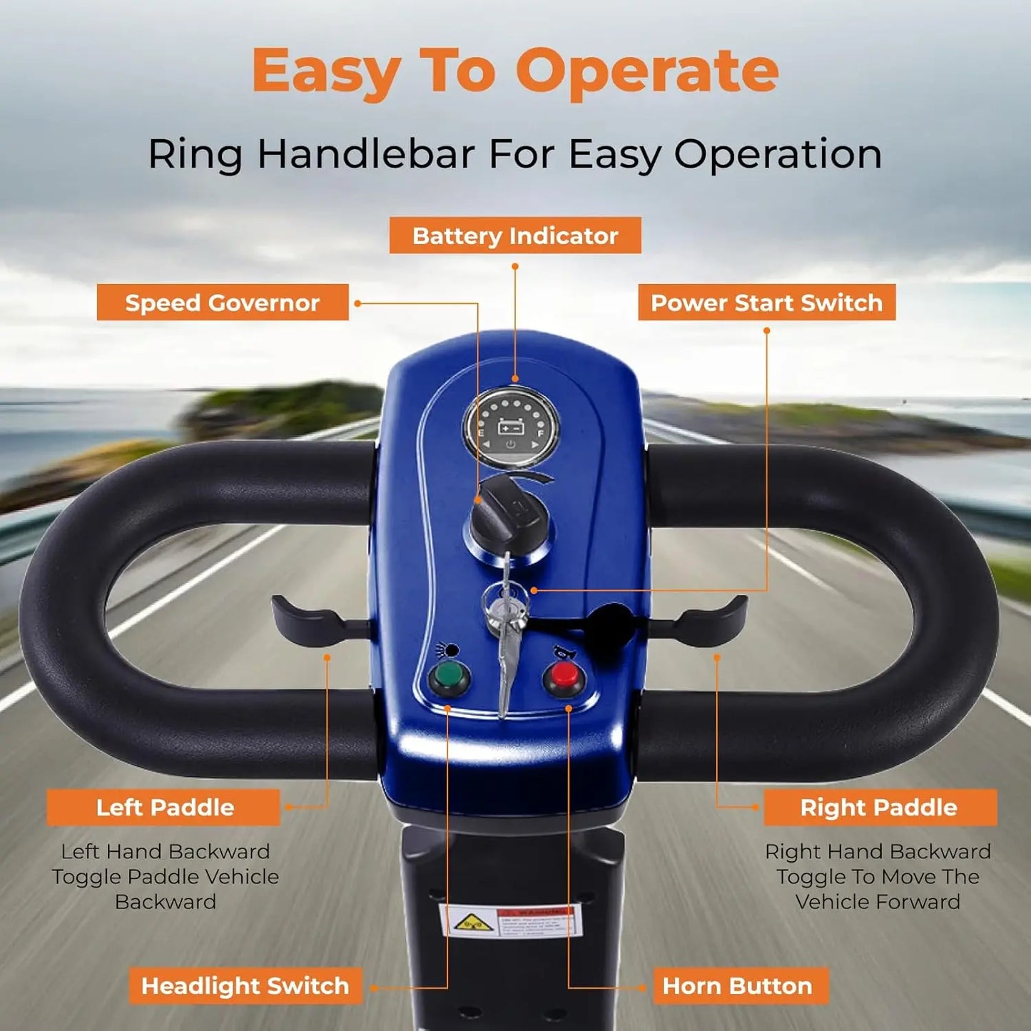 Mobility Scooter for Adults and Seniors with Long Range Battery