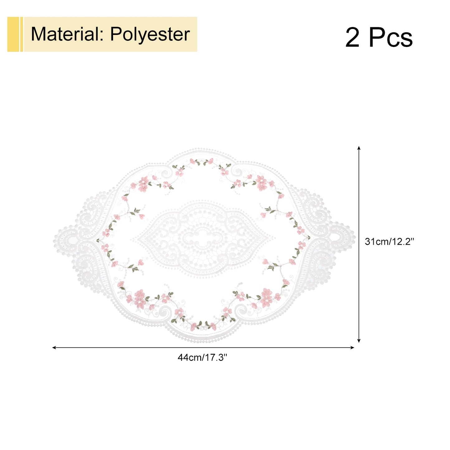 UXCELLCN Retro Lace Placemat Embroidered Table Mats Doilies