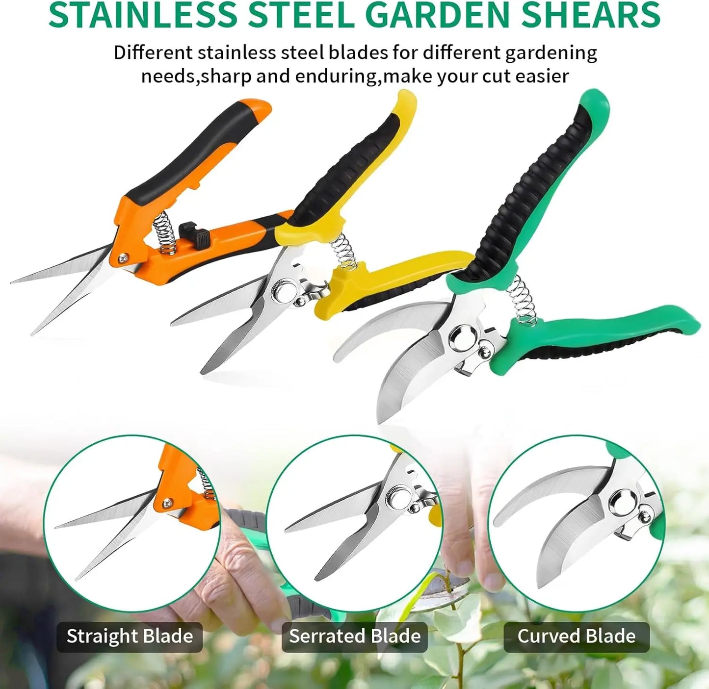 Stainless Steel Garden Pruning Shears And Clippers For Gardening