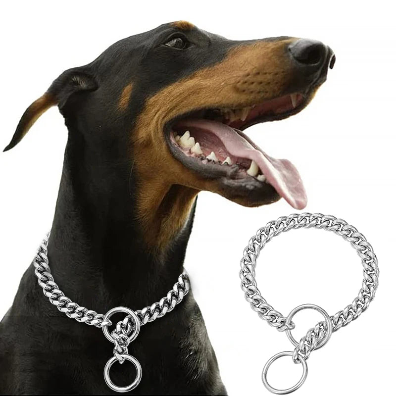 Stainless Steel Chain Collar For Dogs Cuban Link Durable