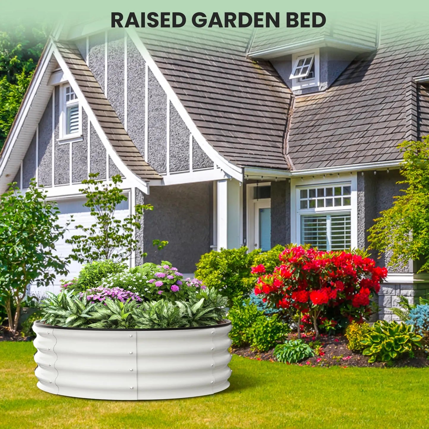 HiMISS Heavy Duty Galvanized Steel Raised Garden Bed 2 Pack