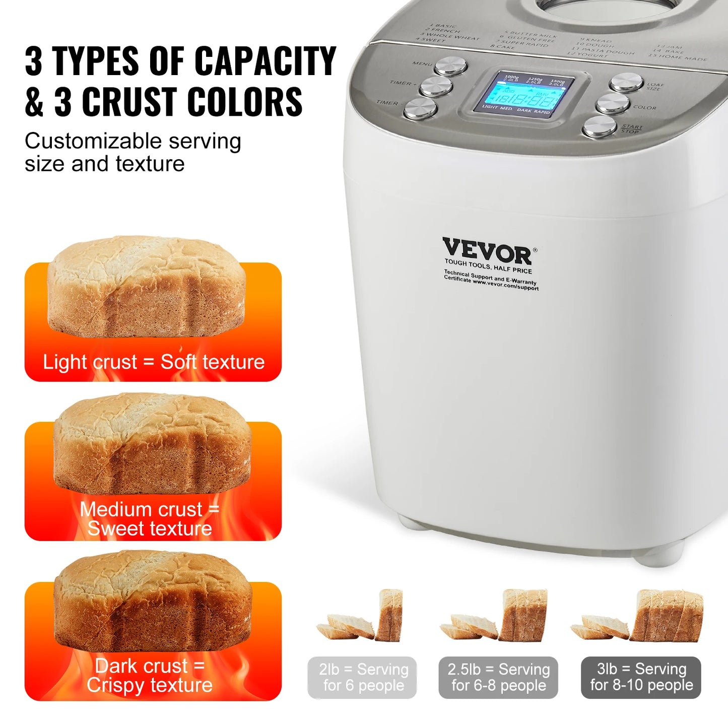 SucceBuy 15 in 1 Bread Maker Dough Machine Gluten Free