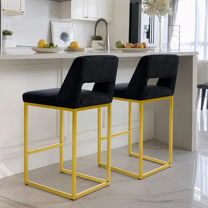 ZHUOTING Modern Bar Stools With Backs Upholstered Faux Leather