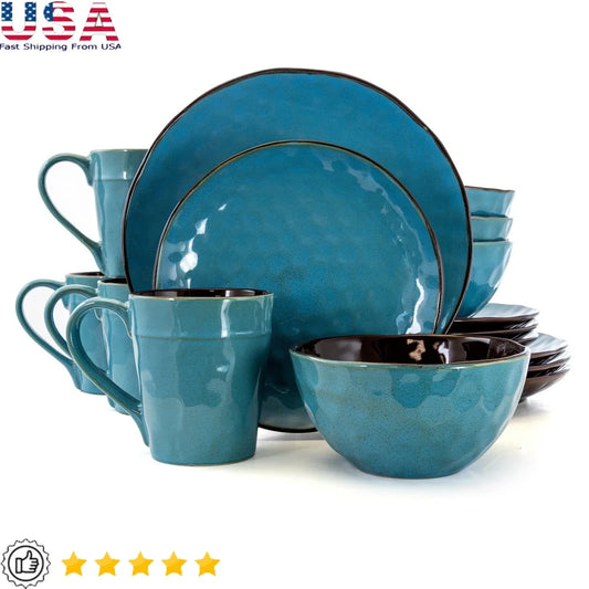 DUTRIEUX 16 Piece Dinnerware Set Round Stoneware Durable