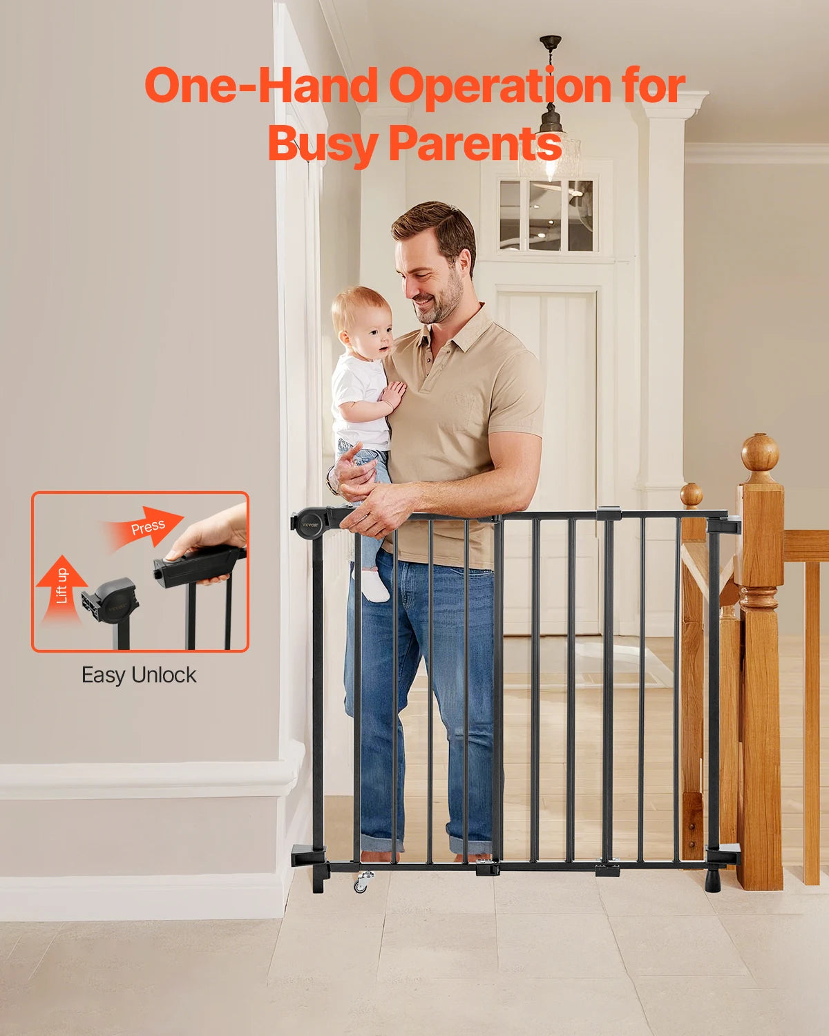 SucceBuy Adjustable Baby Gate For Child And Pet Safety