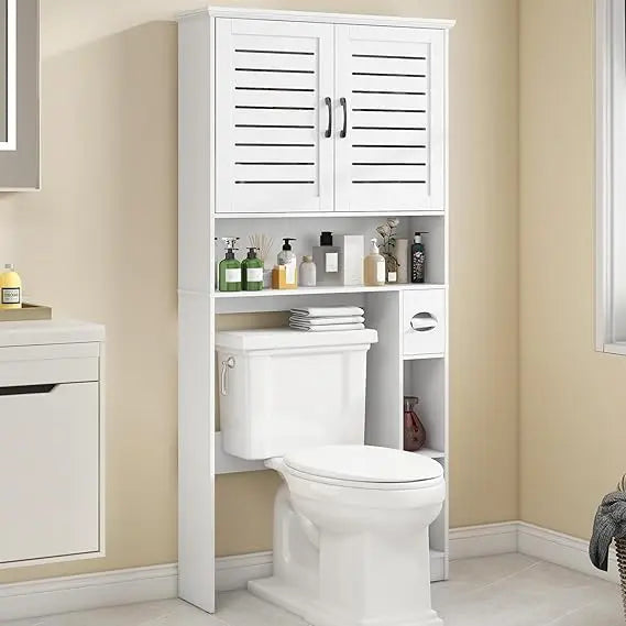 MKDK Freestanding Bathroom Over-The-Toilet Storage Cabinet With Two Doors