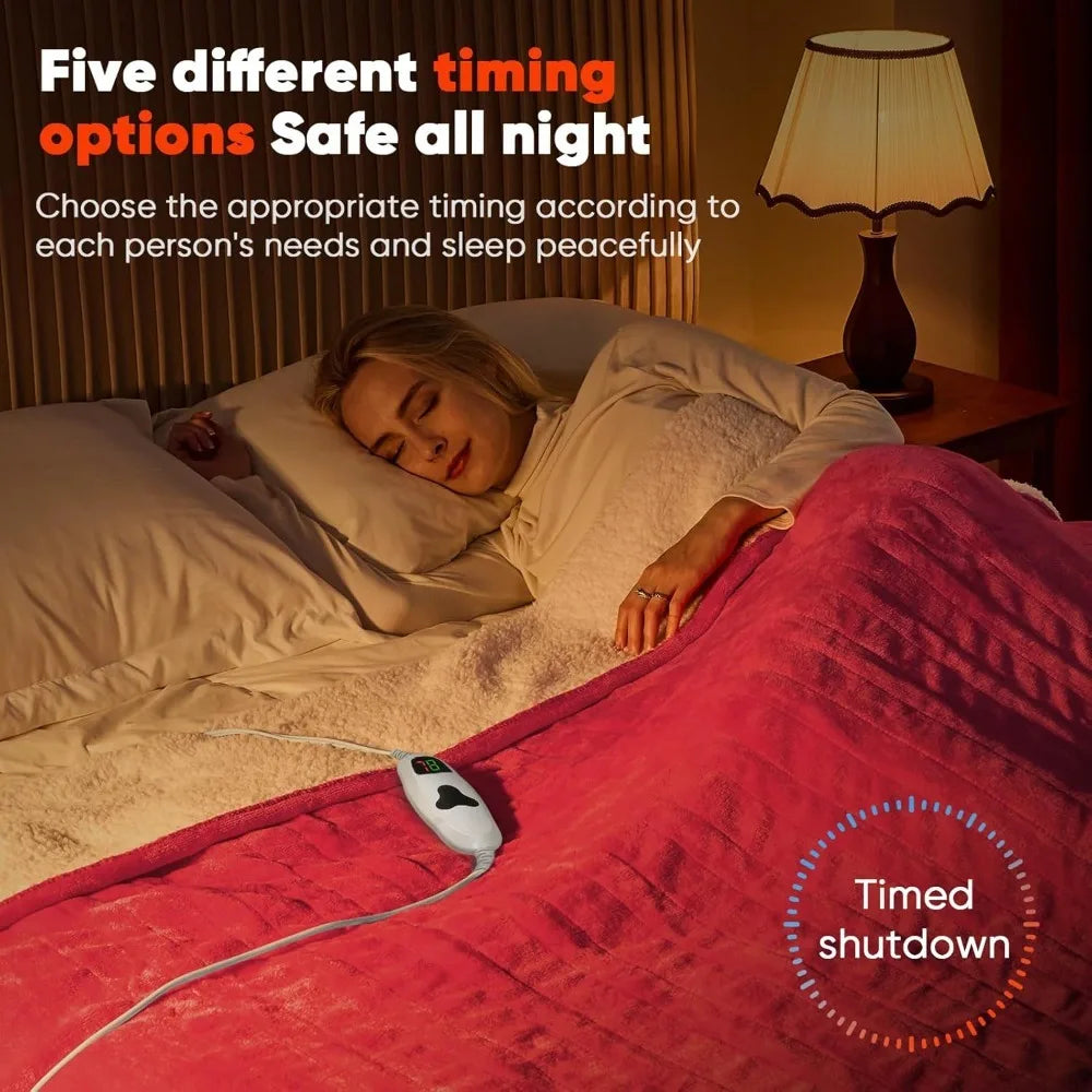 Heated Electric Throw Blanket With 10 Heat Levels Auto Off