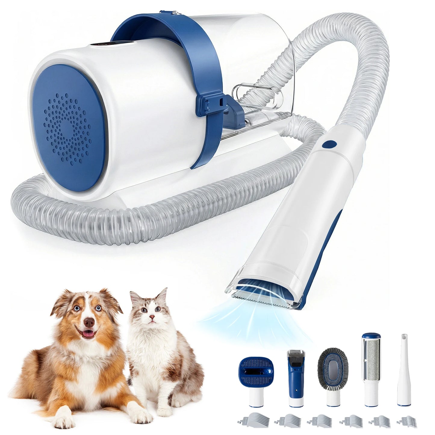 Pet Grooming Vacuum Kit With Cordless Low Noise Clippers For Cats