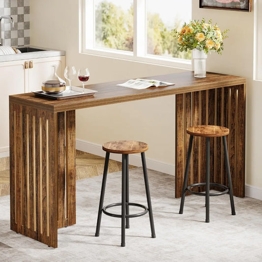 Industrial Bar Height Rectangular Counter Table Kitchen