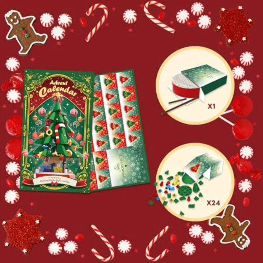 Hign-concerned Advent Calendar Building Blocks Christmas Tree With Music Countdown