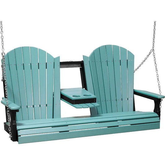 Hign-concerned Adirondack Hanging Porch Swing Flip Console