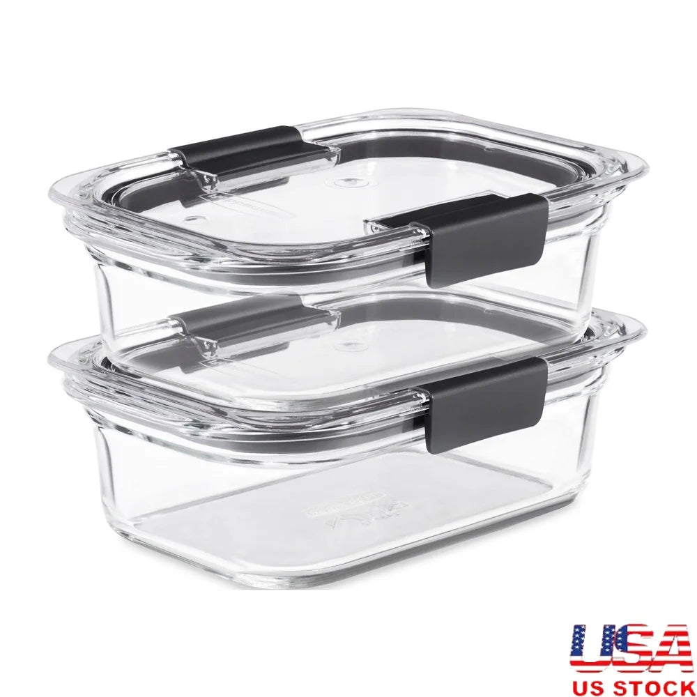 Airtight Glass Food Storage Containers Set Of 2 Microwave Safe