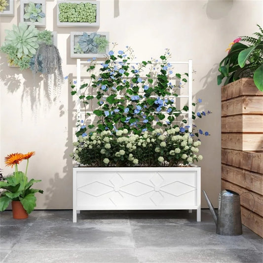 Hign-concerned Raised Garden Bed Planter With Trellis