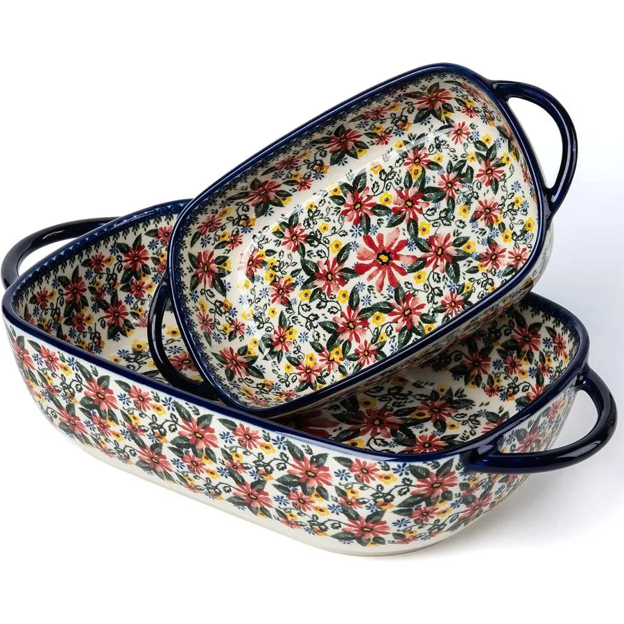 High Concerned Ceramic Baking Dishes Two Piece Bakeware Set Oven