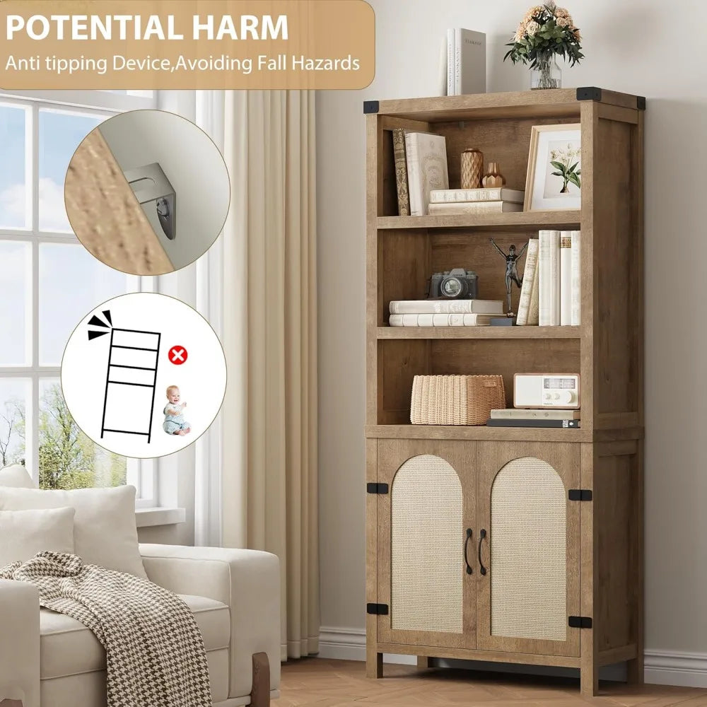 RBXCHignconcerned Tall Bookshelf Storage 5 Tier Cabinet