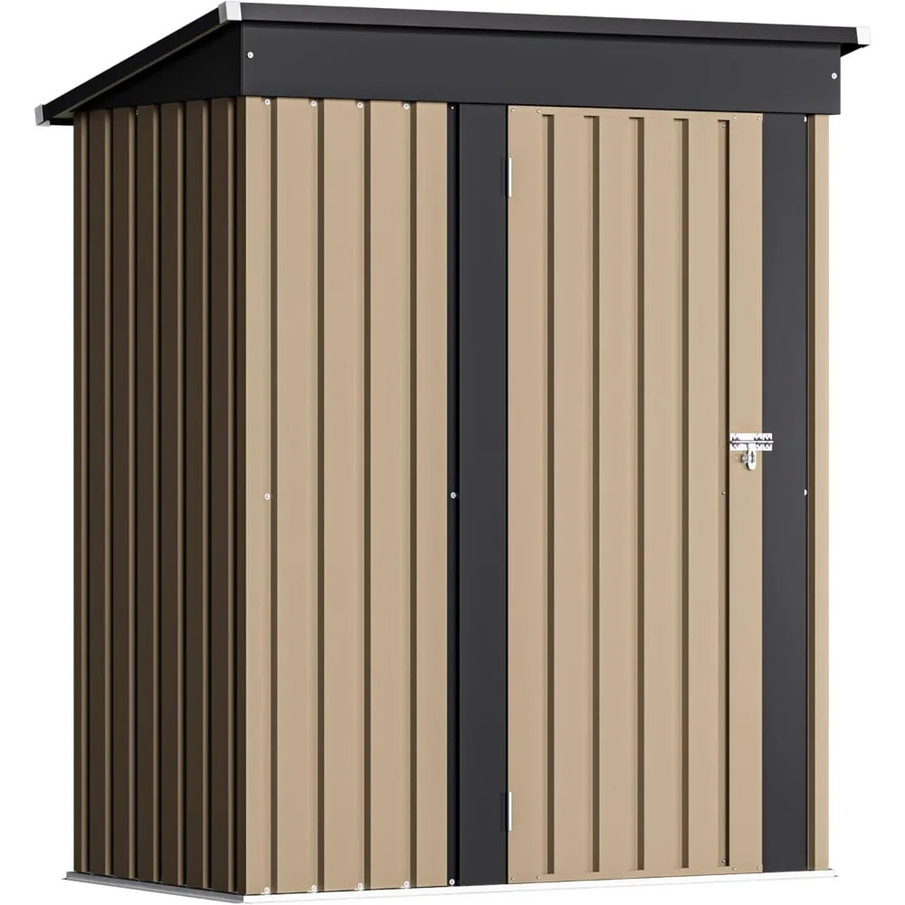 Outdoor Lockable Metal Storage Shed Anti Corrosion Waterproof