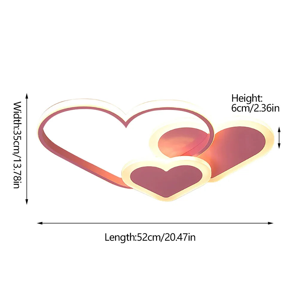 Heart Shaped LED Ceiling Lamp With Remote Control 3000K 6000K