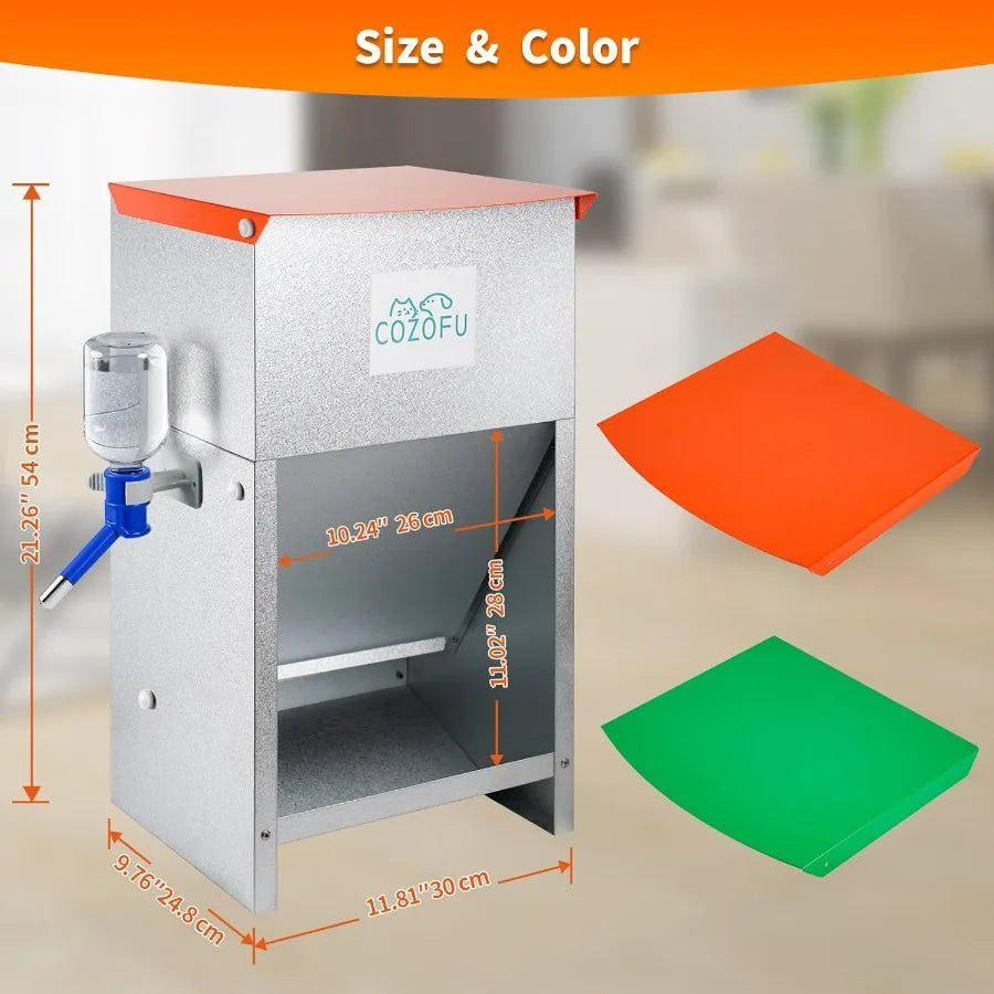 Hign-concerned Automatic Gravity Fed Dog Feeder With Water Bowl