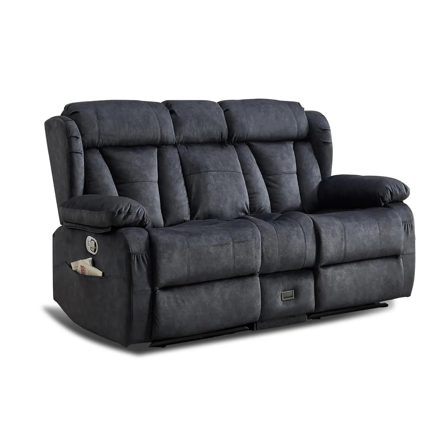 Loveseat Recliner Sofa With Console And Cup Holders Removable Cushions